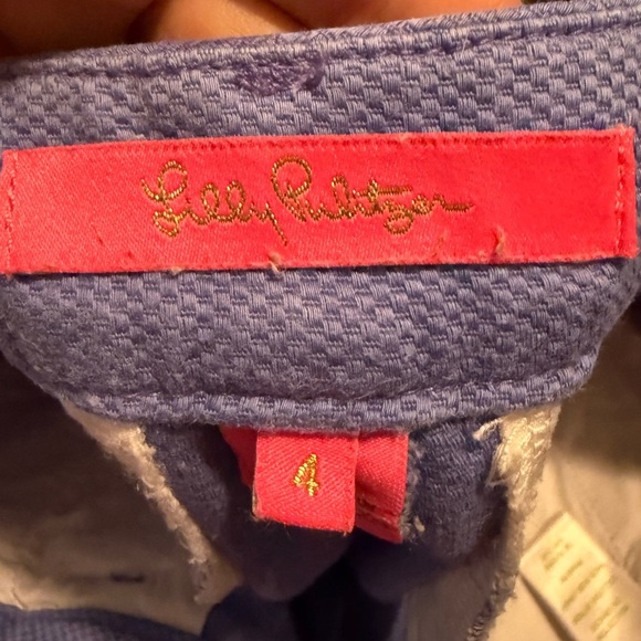 Lilly Pulitzer Callahan Shorts Women's Sz 4 Textured Purple Pockets Belt Loops - Picture 3 of 5